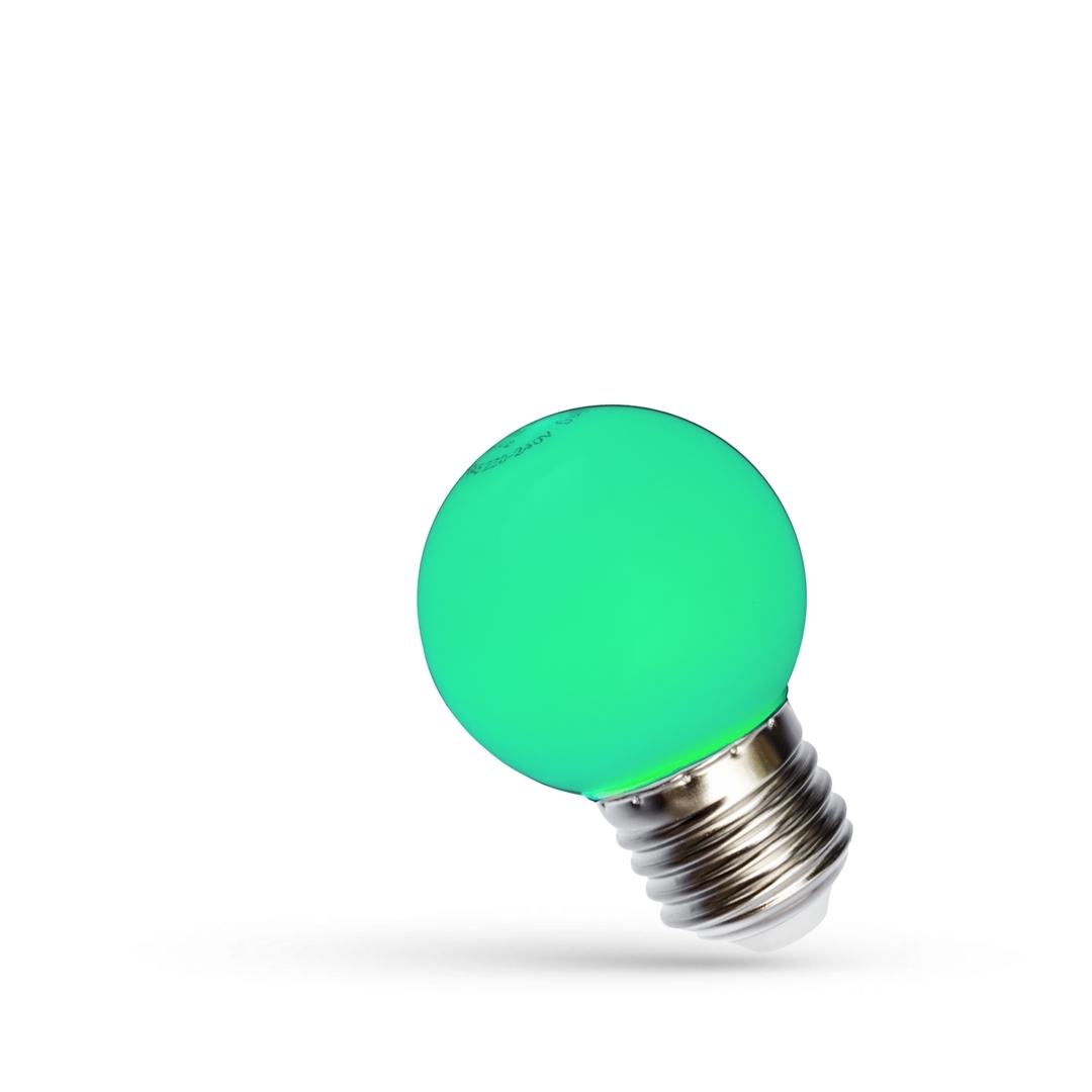 Kontrola LED koule E27 230 V 1 W Zelené spektrum LED koule E27 230 V 1 W Zelené spektrum