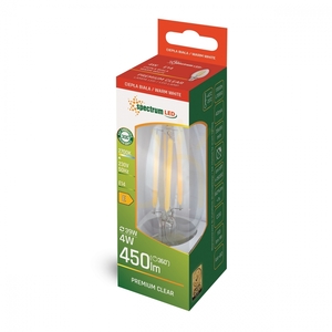Čirá LED žárovka svíčka SpectrumLED WOJ+13874 E14 4 W 2700 K small 3