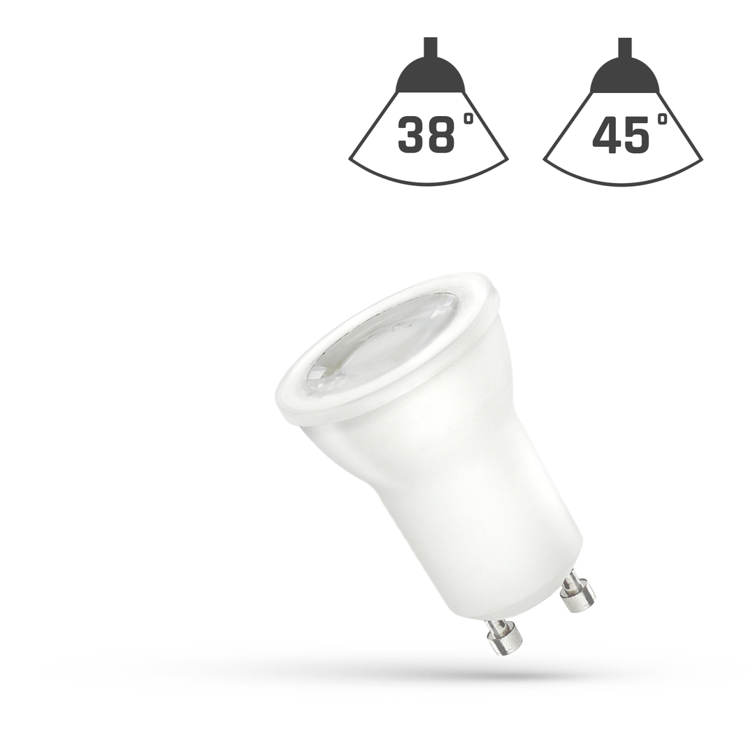 Kontrola LED Mr11 Gu10 230 V 4 W Smd 38 St Cw se spektrálním objektivem LED Mr11 Gu10 230 V 4 W Smd 38 St Cw se spektrálním objektivem