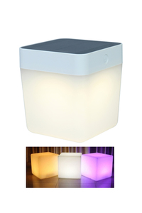 Venkovní solární stolní lampa Lutec Table Cube bílá 12 cm small 0