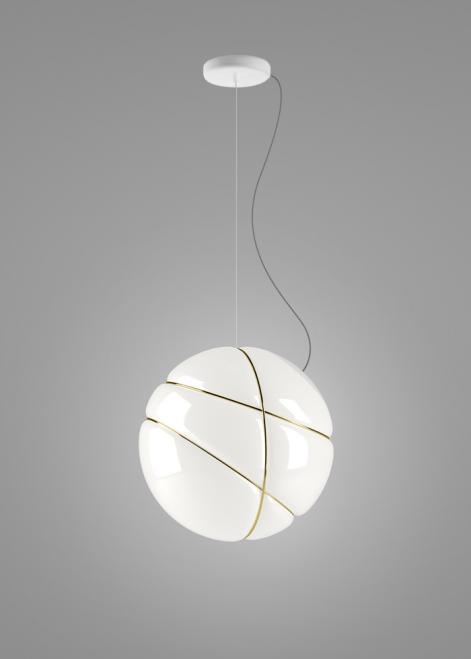 Kontrola Závěsná lampa Fabbian Armilla F50 13W - bílá a zlatá - F50 A05 01 Závěsná lampa Fabbian Armilla F50 13W - bílá a zlatá - F50 A05 01