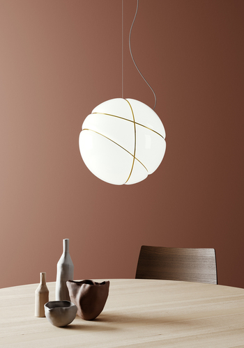 Kontrola Závěsná lampa Fabbian Armilla F50 13W - Leštěné zlato a bílé - F50 A05 12
