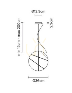 Závěsná lampa Fabbian Armilla F50 13W - Leštěné zlato a bílé - F50 A05 12 small 2