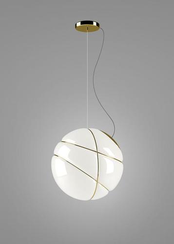 Kontrola Závěsná lampa Fabbian Armilla F50 13W - Leštěné zlato a bílé - F50 A05 12