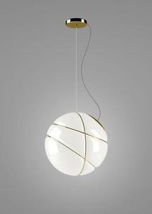 Závěsná lampa Fabbian Armilla F50 13W - Leštěné zlato a bílé - F50 A05 12 small 0