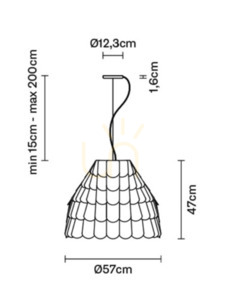 Závěsná lampa Fabbian Roofer F12 57cm - oranžová - F12 A01 32 7 Závěsná lampa Fabbian Roofer F12 57cm - oranžová - F12 A01 32 small 7