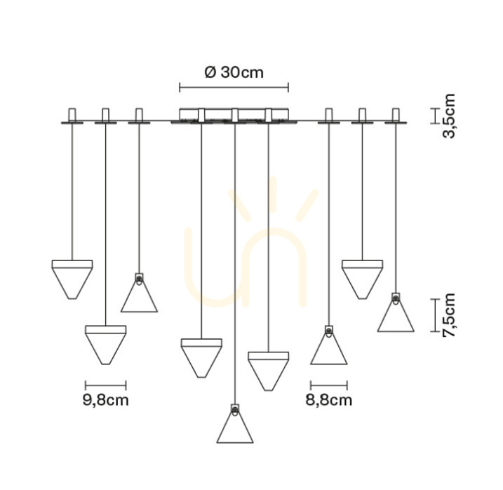 Náhled Závěsná lampa Fabbian Tripla F41 3W 9 - Bronz - F41 G05 76 Závěsná lampa Fabbian Tripla F41 3W 9 - Bronz - F41 G05 76