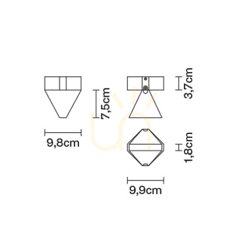 Náhled Nástěnná lampa Fabbian Tripla F41 3W 2700K - Chrome - F41 E02 11 Nástěnná lampa Fabbian Tripla F41 3W 2700K - Chrome - F41 E02 11