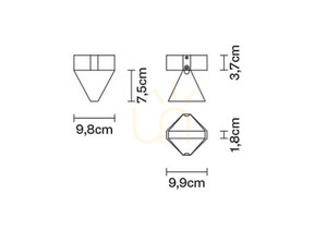 Fabbian Tripla F41 3W 2700K Plafond - bronzový - F41 E02 76 small 3