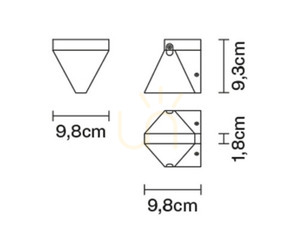 Sconce Fabbian Tripla F41 3W 3000K - bronz - F41 D01 76 small 4