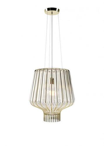 Kontrola Závěsná lampa Fabbian Saya F47 22W 40cm - Zlatá a průhledná - F47 A21 00