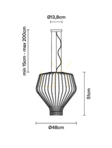 Závěsná lampa Fabbian Saya F47 22W 48cm - Transparentní - F47 A13 00 small 3
