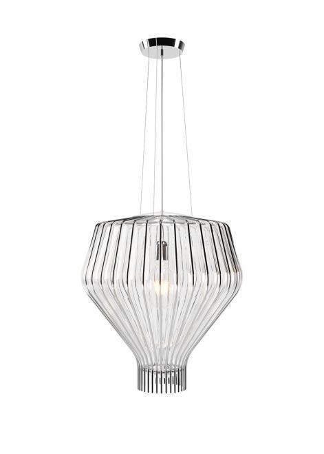 Kontrola Závěsná lampa Fabbian Saya F47 22W 48cm - Chrome a transparentní - F47 A15 00 Závěsná lampa Fabbian Saya F47 22W 48cm - Chrome a transparentní - F47 A15 00