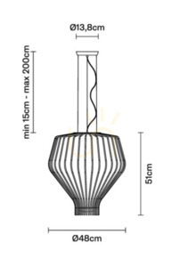 Závěsná lampa Fabbian Saya F47 22W 48cm - Průhledná a zlatá - F47 A23 00 small 3