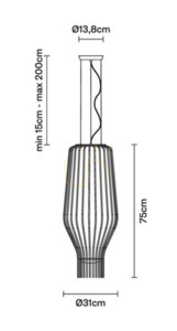 Závěsná lampa Fabbian Saya F47 22W 31cm - Zlatá a průhledná - F47 A25 00 small 3