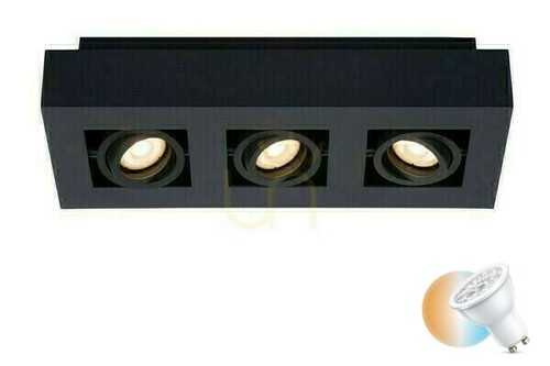 Kontrola Downlight Lucide XIRAX 3x GU10 černý LED 2200K
