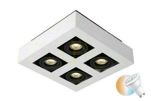 Kontrola Downlight Lucide Xirax 4x GU10 bílý černý 25 cm GU10