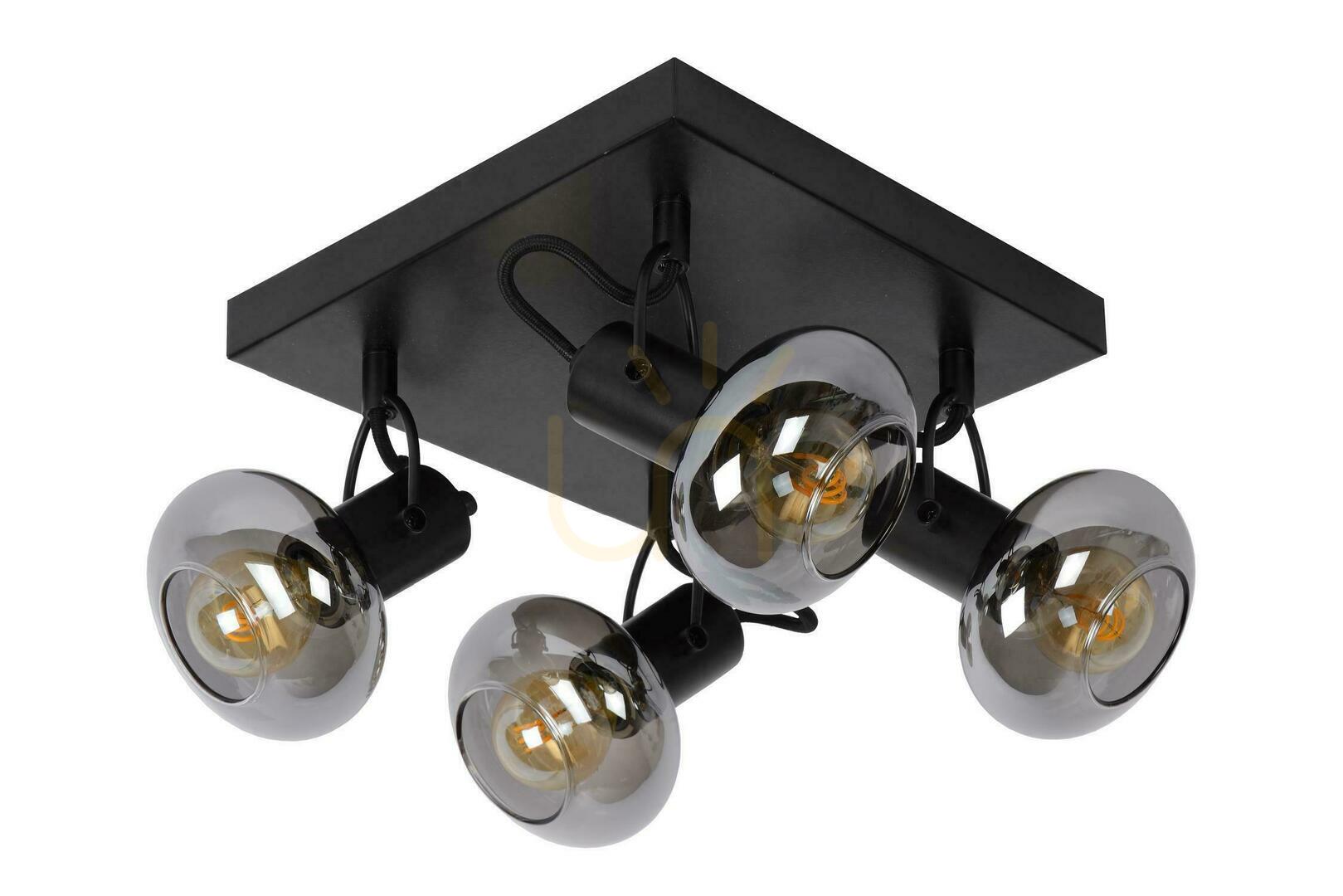 Pohled Plafon Lucide MADEE černý 4×E14 retro 17993/14/30 Plafon Lucide MADEE černý 4×E14 retro 17993/14/30