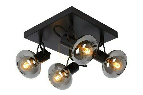Kontrola Plafon Lucide MADEE černý 4×E14 retro 17993/14/30 Plafon Lucide MADEE černý 4×E14 retro 17993/14/30