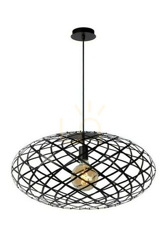 Kontrola Závěsné svítidlo Lucide Wolfram černé 65 cm 1xE27