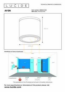 Downlight Lucide AVEN černý IP65 GU10 1x50W 9 cm 22962/01/30 small 3