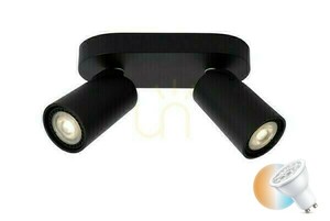 Reflektor Lucide XYRUS černý GU10 2x LED 5W stmívatelný 2200K 23954/11/30 small 0