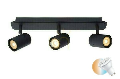 Kontrola Stropní svítidlo Lucide LENNERT černé GU10 3x LED IP44 26958/15/30