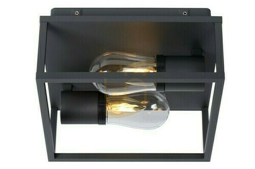 Kontrola Plafon Lucide CARLYN černý 25 cm 2xE14 IP54 27100/02/30