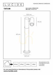 Venkovní LED sloupek Lucide TATUM antracit 43 cm IP65 5 W small 7