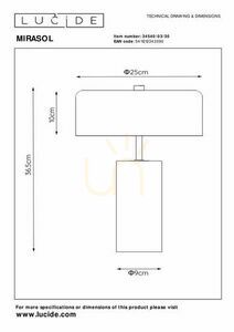 Stolní lampa Lucide MIRASOL černá/zlatá mramorová 3xG9 stmívatelná small 6