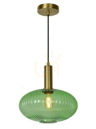 Kontrola Závěsné svítidlo Lucide MALOTO zelené sklo E27 30 cm 45386/30/33