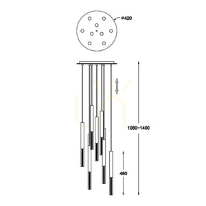 Závěsné svítidlo Zuma Line ONE P0461-09L-B5F7 LED, 9 světel, francouzské zlato small 1