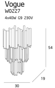 Nástěnné světlo Max Light Vogue W0227 zlaté 4x40W kovové skleněné 3 Nástěnné světlo Max Light Vogue W0227 zlaté 4x40W kovové skleněné small 3