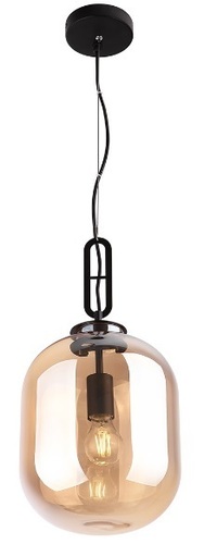 Kontrola Závěsné světlo Max Light Honey P0297 černé jantarové sklo 24 cm