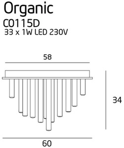 Plafon Max Light Organic C0115D chrom LED 33W 60 cm stmívatelný small 1