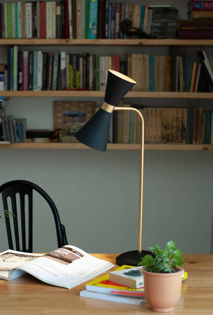 Zobrazit Stolní lampa Max Light Cornet T0039 černá zlatá 2x10W Stolní lampa Max Light Cornet T0039 černá zlatá 2x10W