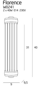 Nástěnné svítidlo Max Light Florence chrom 2x40W W0241 small 2
