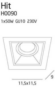 Zápustné svítidlo Max Light HIT I H0090 černé kovové GU10 1 × 50 W small 3
