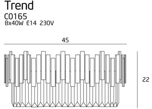 Plafon Max Light Trend C0165 zlatý křišťálový 8xE14 45 cm small 1
