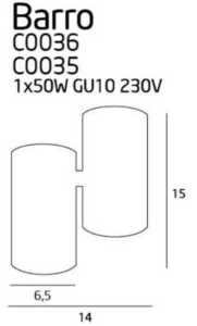 Plafon Max Light Barro C0035 černý 1xGU10 14x15 cm small 2