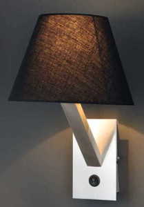 Nástěnné svítidlo Max Light Orlando 5103W/BLNM E27, černé stínidlo, saténový nikl small 0