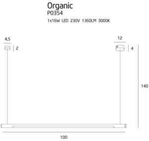 Závěsné svítidlo Max Light Organic P0354 černé 100 cm LED 16W small 1