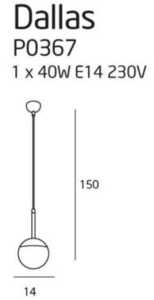 Závěsné svítidlo Max Light Dallas P0367 černé 14 cm E14 small 2