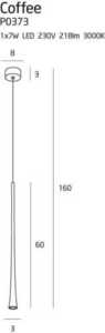 Závěsné světlo Max Light Coffee P0373 černé LED 7W 3000K small 1