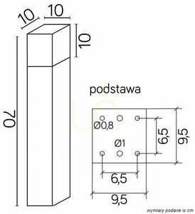 Venkovní stojací světlo SU-MA CUBE MAX černé 70 cm CB-MAX 700 BL small 3