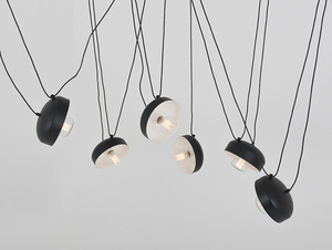 Závěsná lampa POPO FLAT 6 - černá small 3