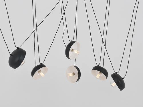 Kontrola Závěsná lampa POPO FLAT 6 - černá