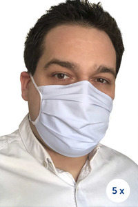 Sky - Hygienická maska, opakovaně použitelná, 5 bavlna, modrá small 0