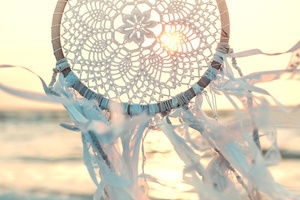 Dreamcatcher tapety, moře, vítr, sluneční paprsky, ruční práce, bílá, dekorace small 0