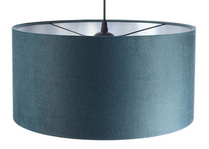 Kožená závěsná lampa, sametová tkanina, stříbro E27 60W small 3